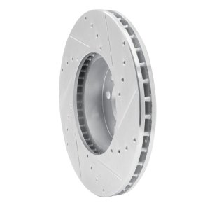 Ford Crown Victoria Brake Rotor (1) - Front Left - R1 Concepts - Drilled & Slotted - Silver - `98-`02